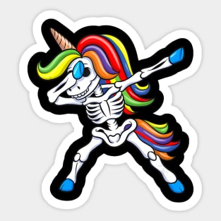 Dabbing Skeleton Unicorn Shirt Kids Girls Halloween Gift Dab Sticker